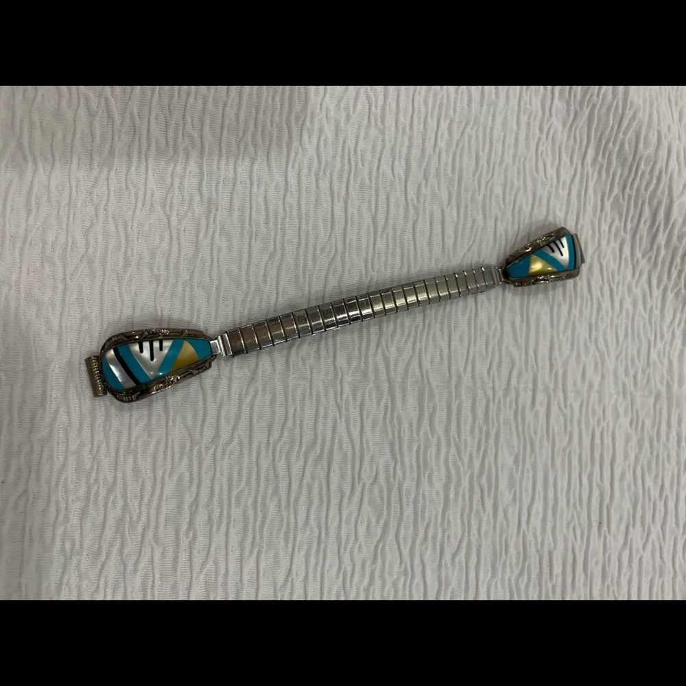Watch band turquoise inlay vintage